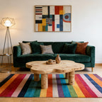 Cloud Shaped Coffee Table with 4 Round Legs - White, Black, or Light Brown