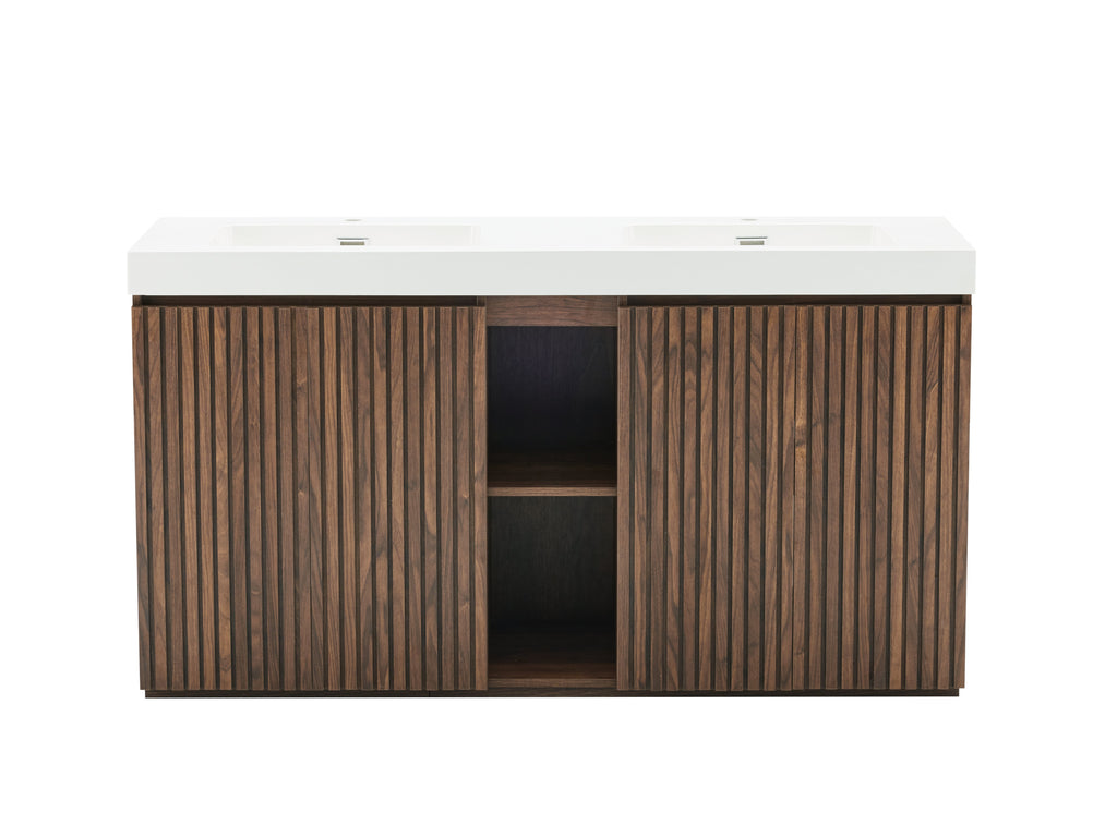 Walnut Brown GALAN 60F Winston Bathroom Vanity with Modern Functionality