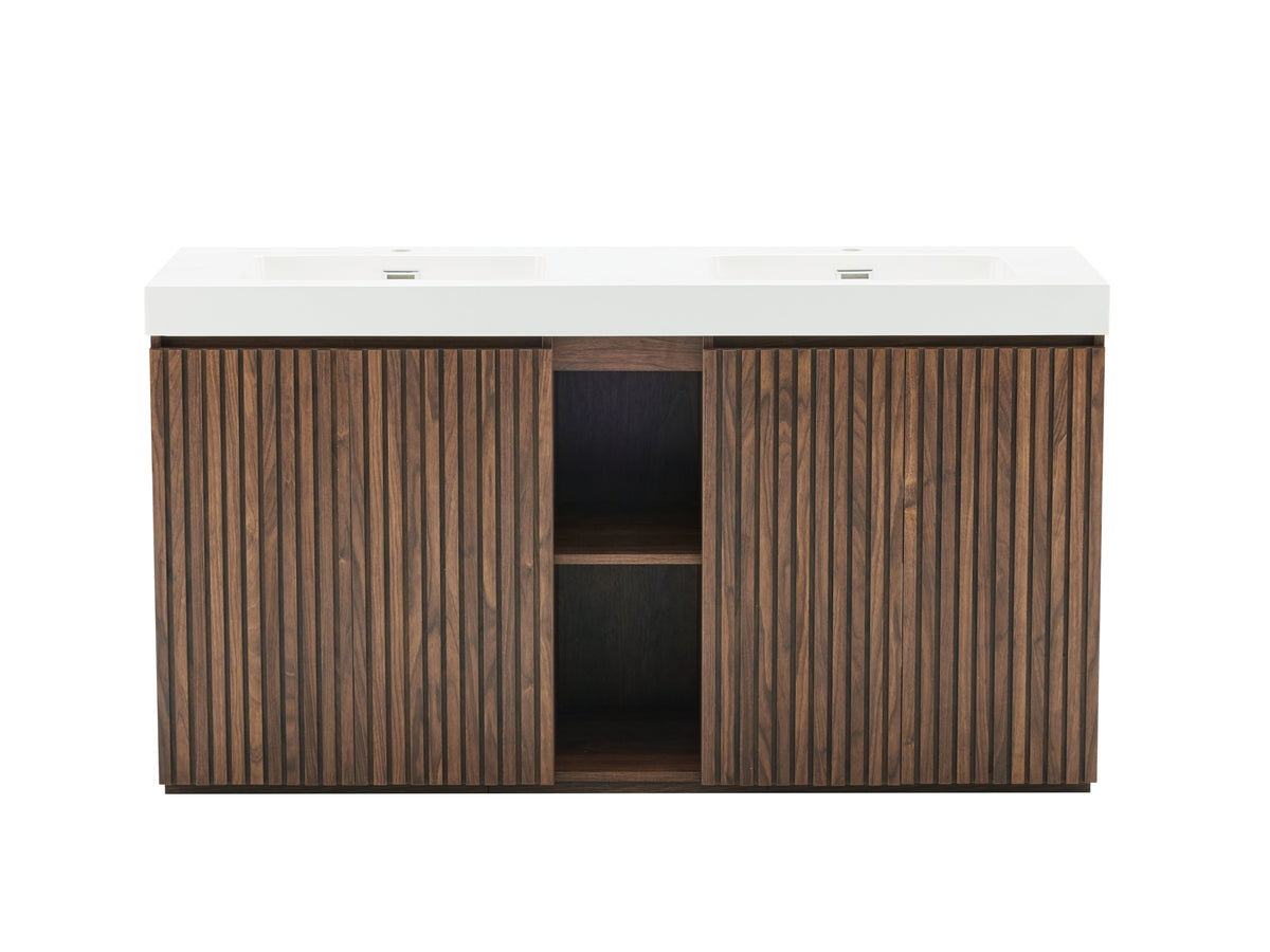 Walnut Brown GALAN 60F Winston Bathroom Vanity with Modern Functionality