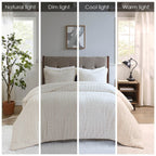 Ivory Fur Down Alternative Comforter Mini Set with Hypoallergenic Filling