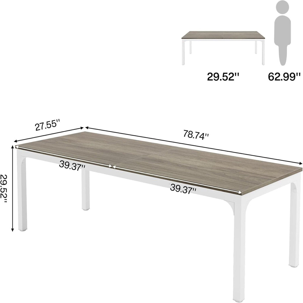 Extra Long 2 Person Computer Desk with Collaborative Workstation - White Oak