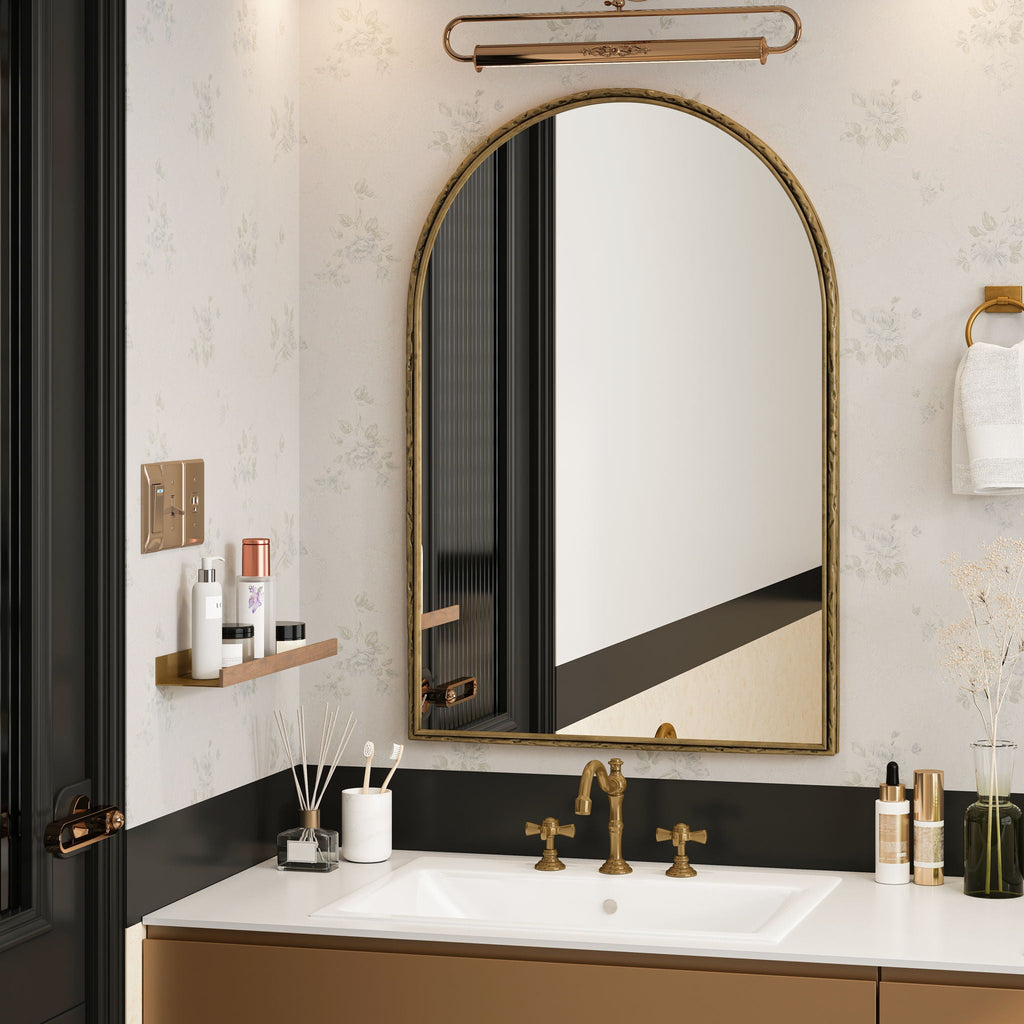 Arched Mirror with Shatterproof Glass - Silver or Gold