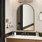 Arched Mirror with Shatterproof Glass - Silver or Gold