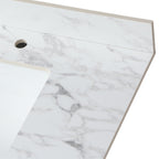 Elegant Sintered Stone Bathroom Vanity Top with Rectangular Undermount Ceramic Sink - White