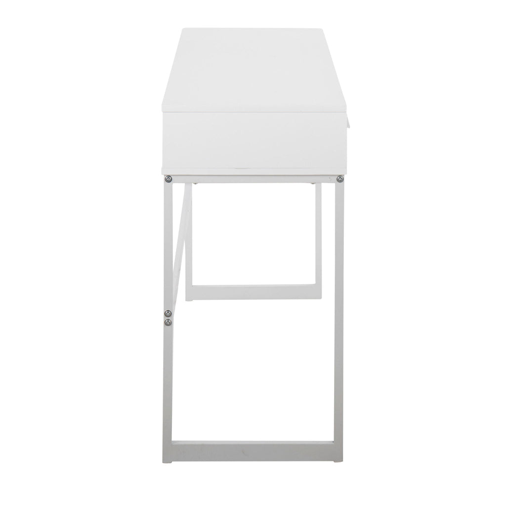 Contemporary Console Table with Storage Drawers - White, Gray, Black