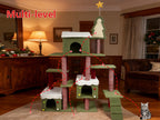 Wide Christmas Cat Tree Tower for Indoor Cats with Multi-Level Design