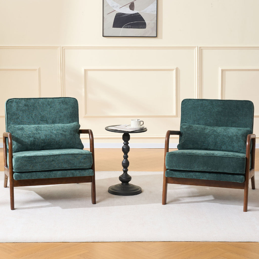 Upholstered Living Room Chair with Curved Armrests - Choice of Color