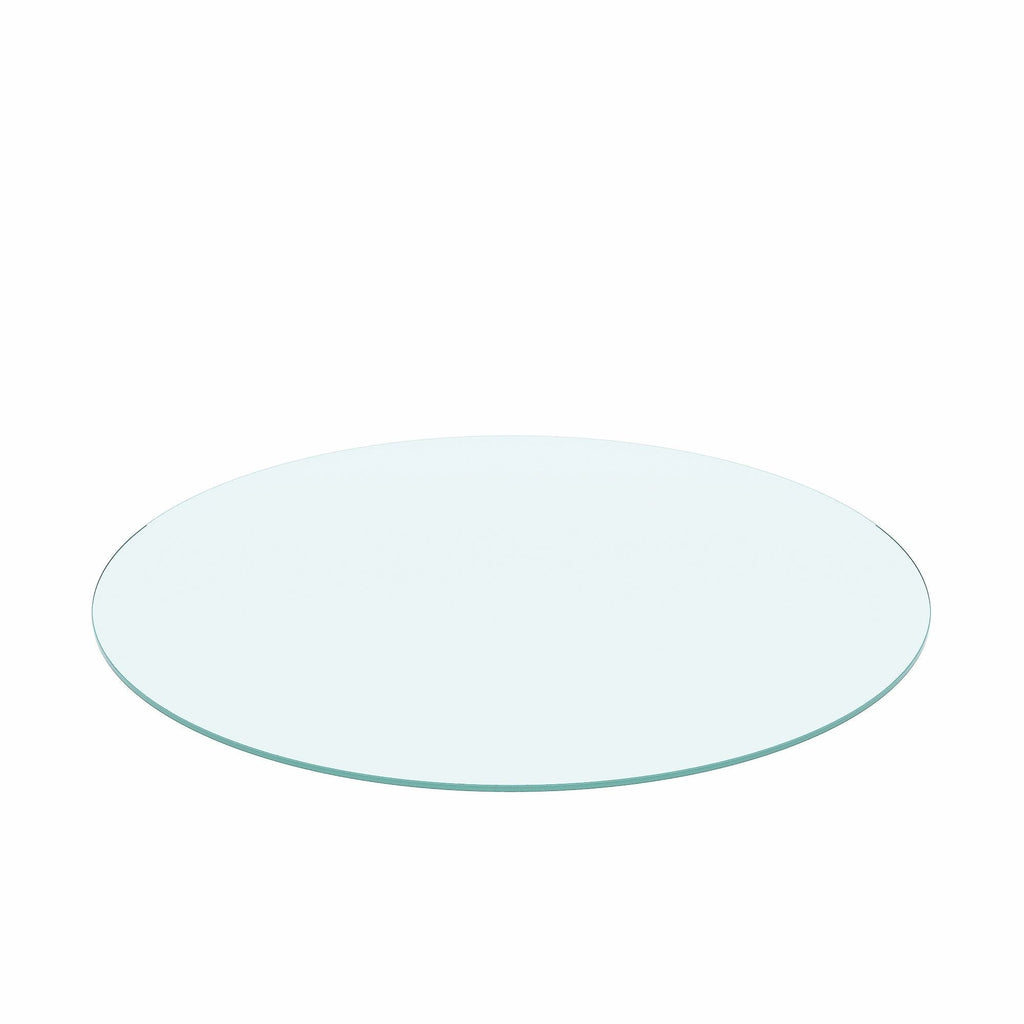 20" Round Tempered Glass Table Top with Flat Polished Edge - Transparent