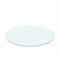 20" Round Tempered Glass Table Top with Flat Polished Edge - Transparent