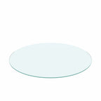 20" Round Tempered Glass Table Top with Flat Polished Edge - Transparent