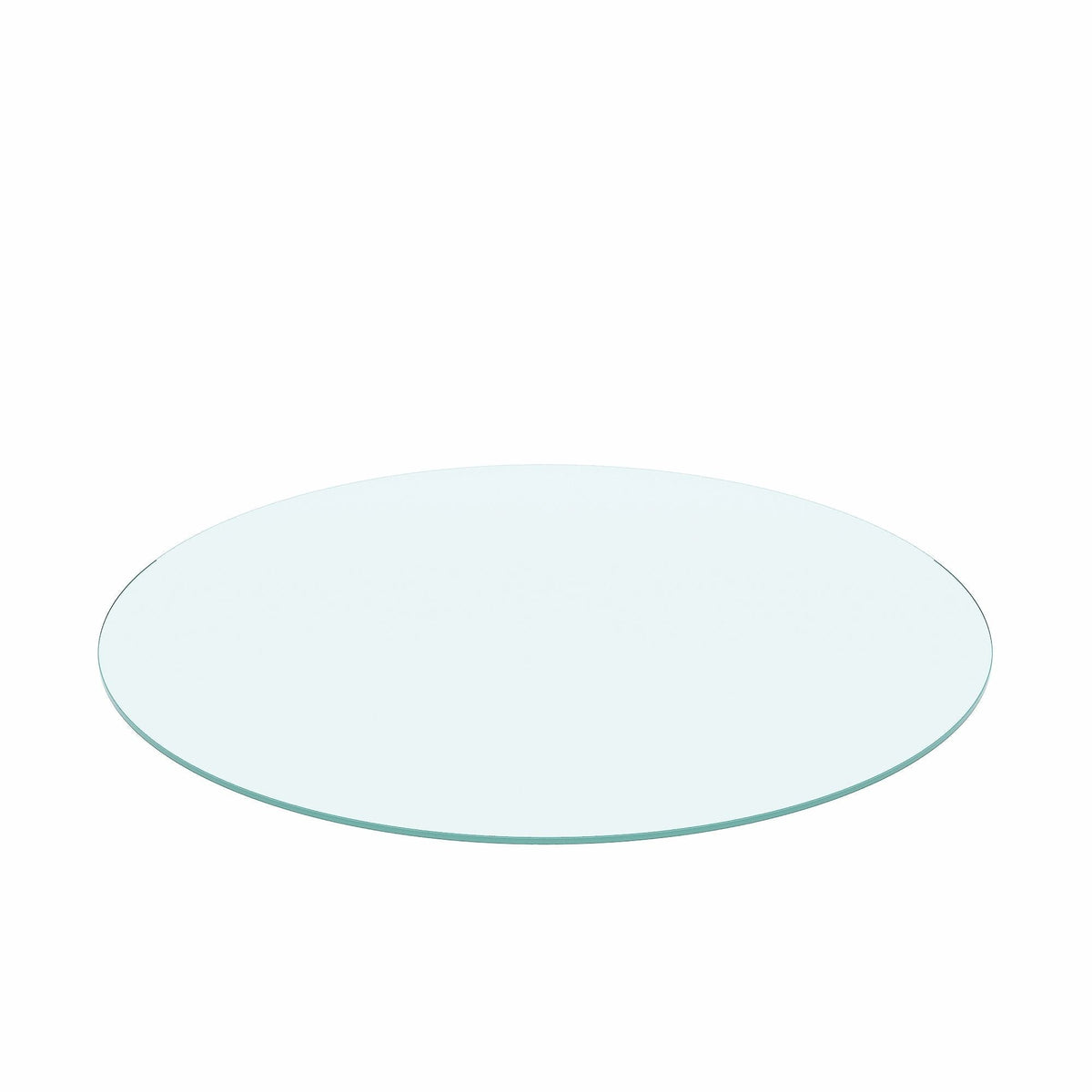20" Round Tempered Glass Table Top with Flat Polished Edge - Transparent