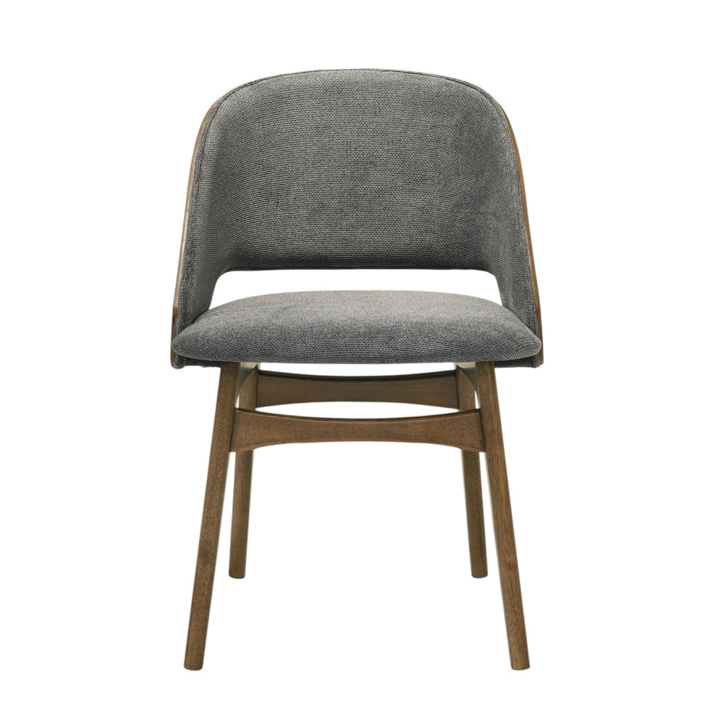 Gray Walnut Side Chair Set with Padded Cushion - Set of 2