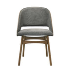Gray Walnut Side Chair Set with Padded Cushion - Set of 2