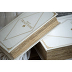 Book Boxes Set of 2 with Faux Leather Covers - White / Gold