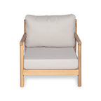 Patio Acacia Wood Chat Set with Water-Resistant Cushion - Beige