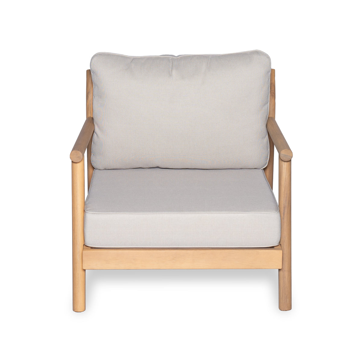 Patio Acacia Wood Chat Set with Water-Resistant Cushion - Beige