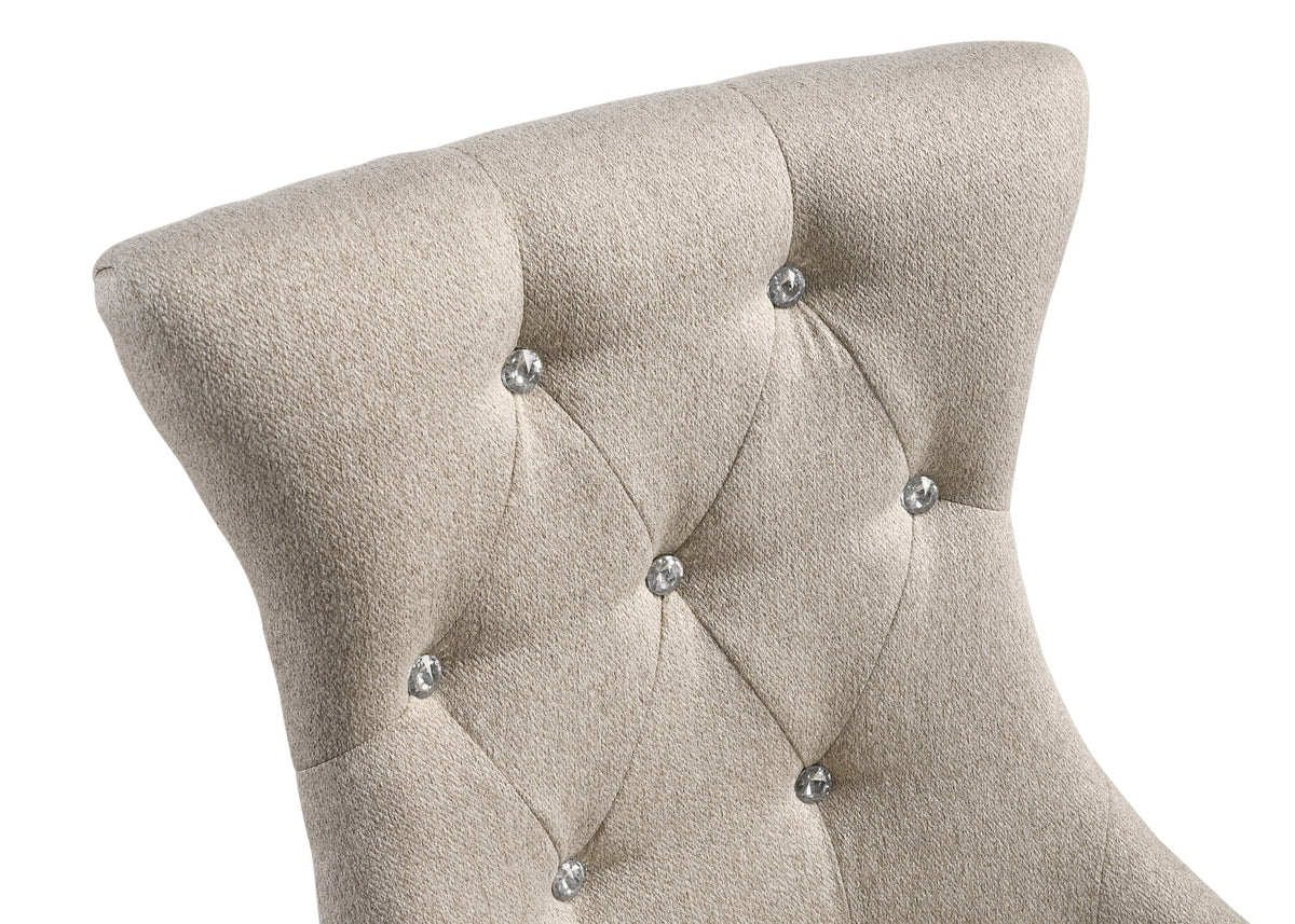 Two Tone Reclaimed Side Chair Set with Padded High-Back - Beige / Gray