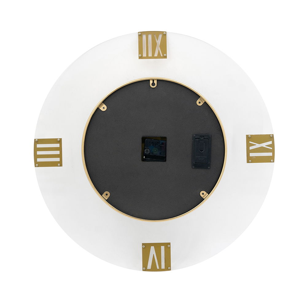 Round Moving Gear Wall Clock with Roman Numerals - Multicolor