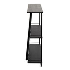 Industrial Bookcase with Black Bamboo & Steel Frame - Black
