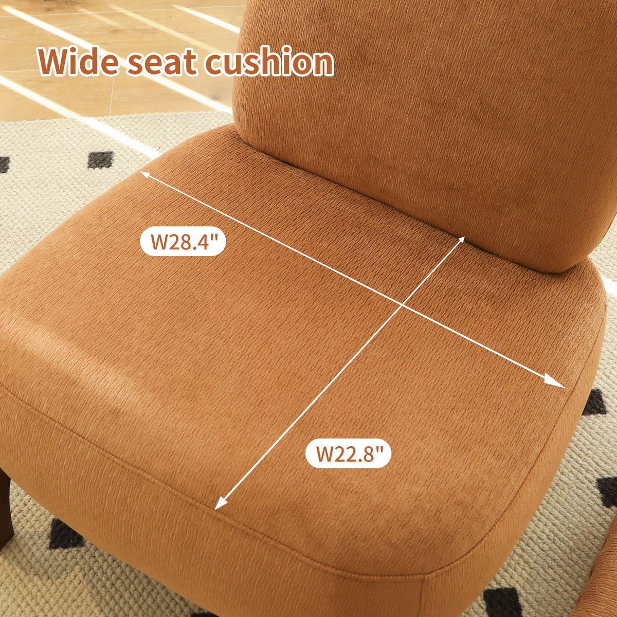 Cute Accent Chair with Solid Wood Legs - Fabric