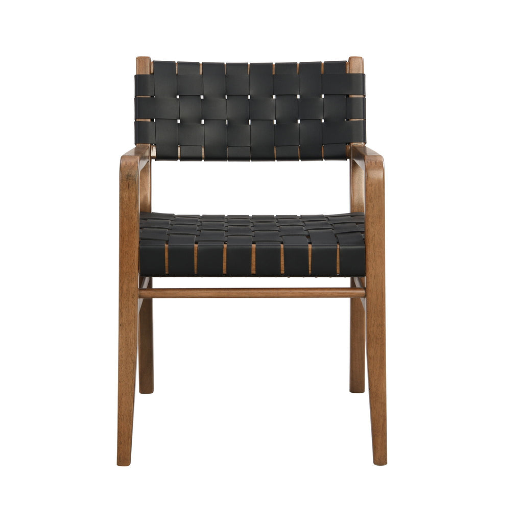 Modern Upholstered Dining Chair with Ergonomic Comfort - Black or Light Brown