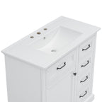 36" Bathroom Vanity with Sink and Soft Close Hinges - Dark Gray or White