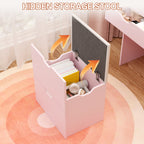 3-in-1 Multifunctional Dressing Table Set with Adjustable Lighting - Wood