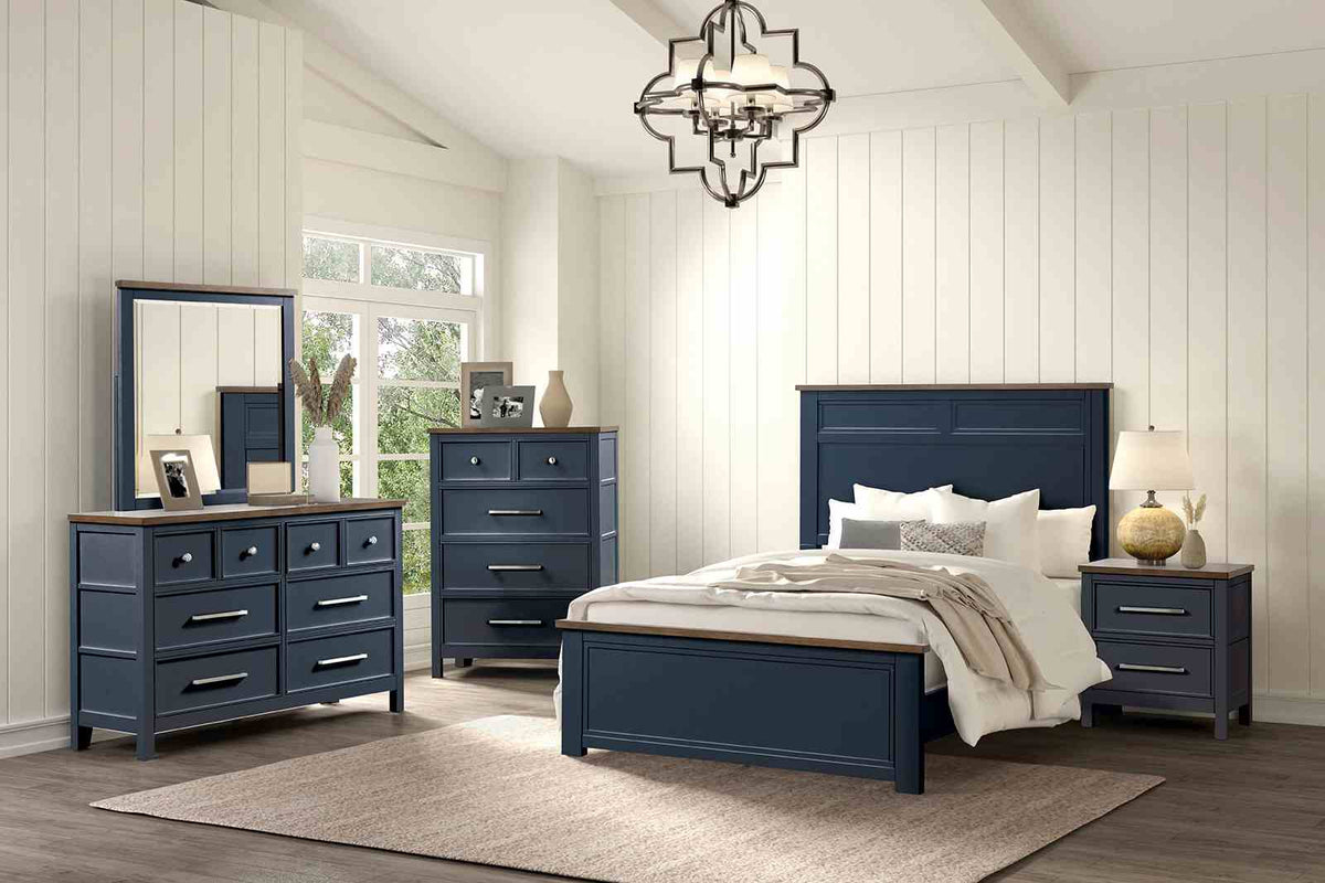 Modern Farmhouse Style Nightstand with Dovetail Drawers - Two-Tone
