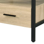 Oak Finish Nightstand with 1 Drawer and 1 Shelf - Modern Storage
