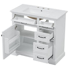 36" Bathroom Vanity with Sink and Soft Close Hinges - Dark Gray or White
