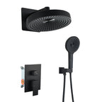 Matte Black Concealed Shower System with Dual Control Valve - Matte Black