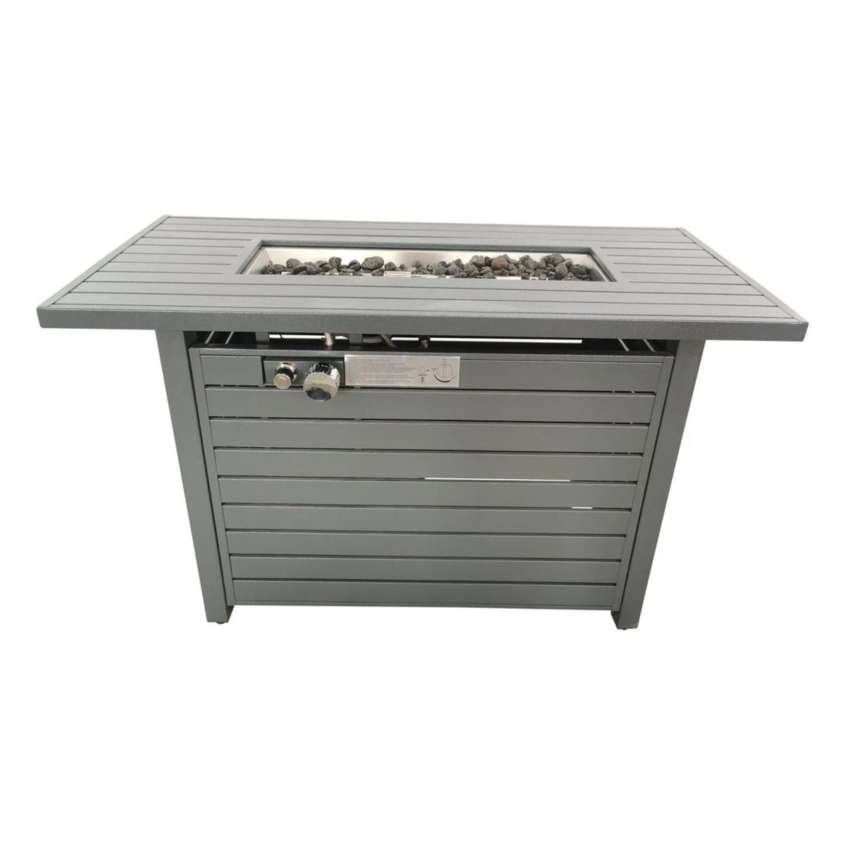 Outdoor Fire Pit Table With Lid and Fuel Versatility - Black or Dark Gray