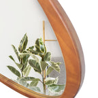 Asymmetrical Wall Mirror with Solid Natural Wood Frame - Large Sized Dressing Mirror