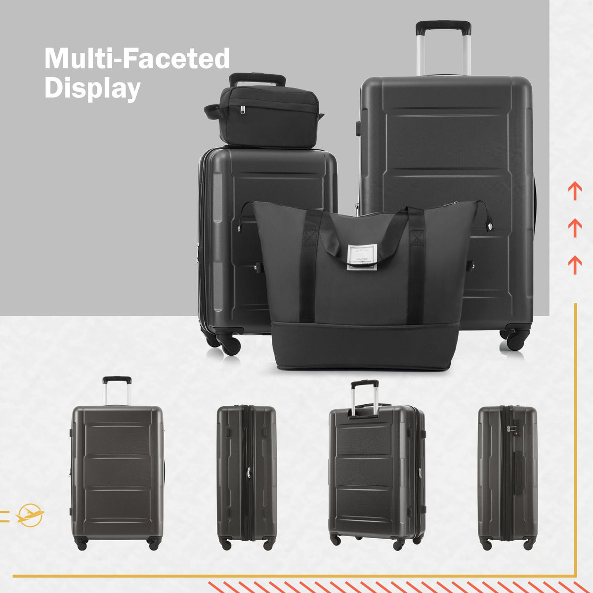 Expandable 2 Piece Luggage Set with TSA Lock and Spinner Wheels - Multiple Colors