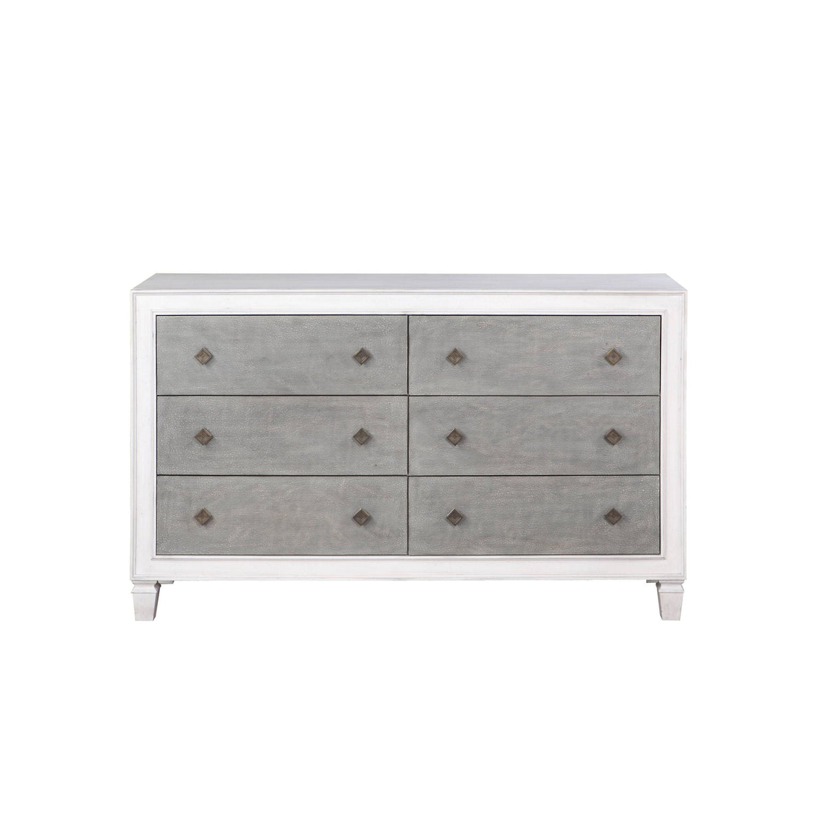 Katia Weathered Dresser with Full-Extension Drawers - White