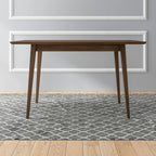 Modern Rectangular Dining Table with Solid Wood Construction - Dark Brown or White
