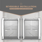 Double Sliding Shower Door with Tempered Glass - Matte Black