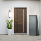 Steel Large Single Compartment Locking Parcel Drop Box with Keyed Access - Gray