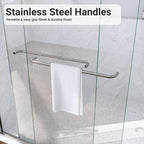 Semi-Frameless Double Sliding Shower Door with Tempered Glass - Clear