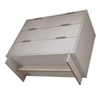 Solid Wood 3 Drawer Dresser with Ribbed Fronts - Multiple Colors