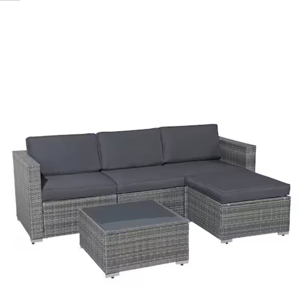 Modern Patio Set With Coffee Table - Weather-Resistant Frame - Multiple Colors