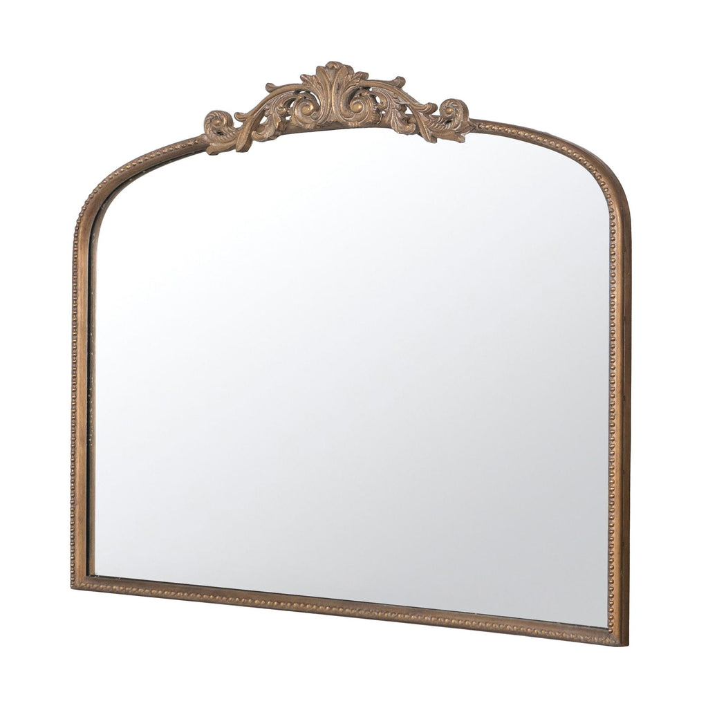 Baroque Inspired Arch Wall Mirror with Ornate Design - Gold or Black