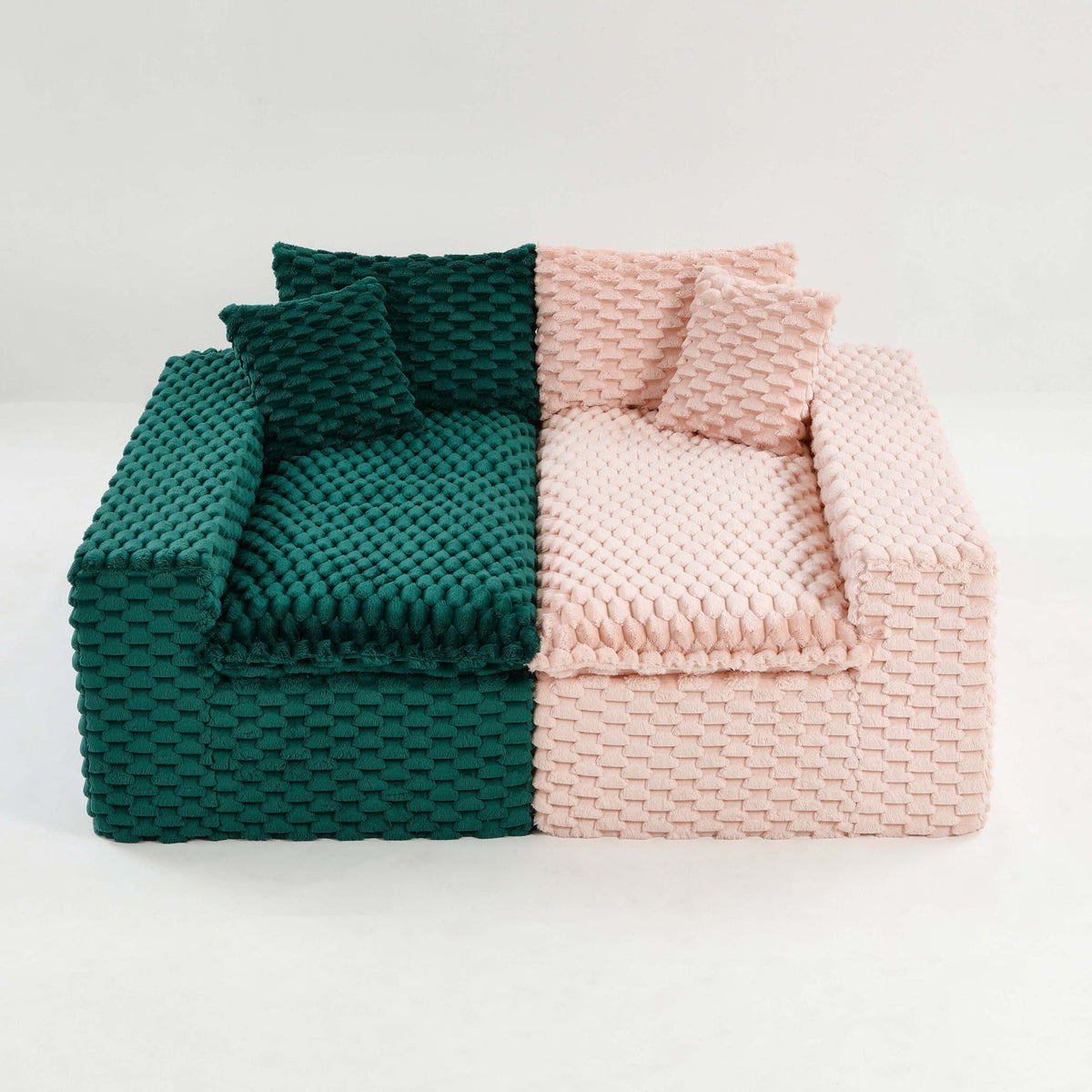 Luxury Multifunctional Sofa for Living Room with Adjustable Layout - Black, Dark Green, White, Pink