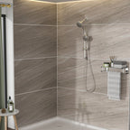 Dual Shower Head System with Rain Shower and Adjustable Slide Bar - Multiple Colors