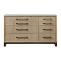 8 Drawer Dresser with Metal Pulls - Brown