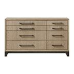 8 Drawer Dresser with Metal Pulls - Brown