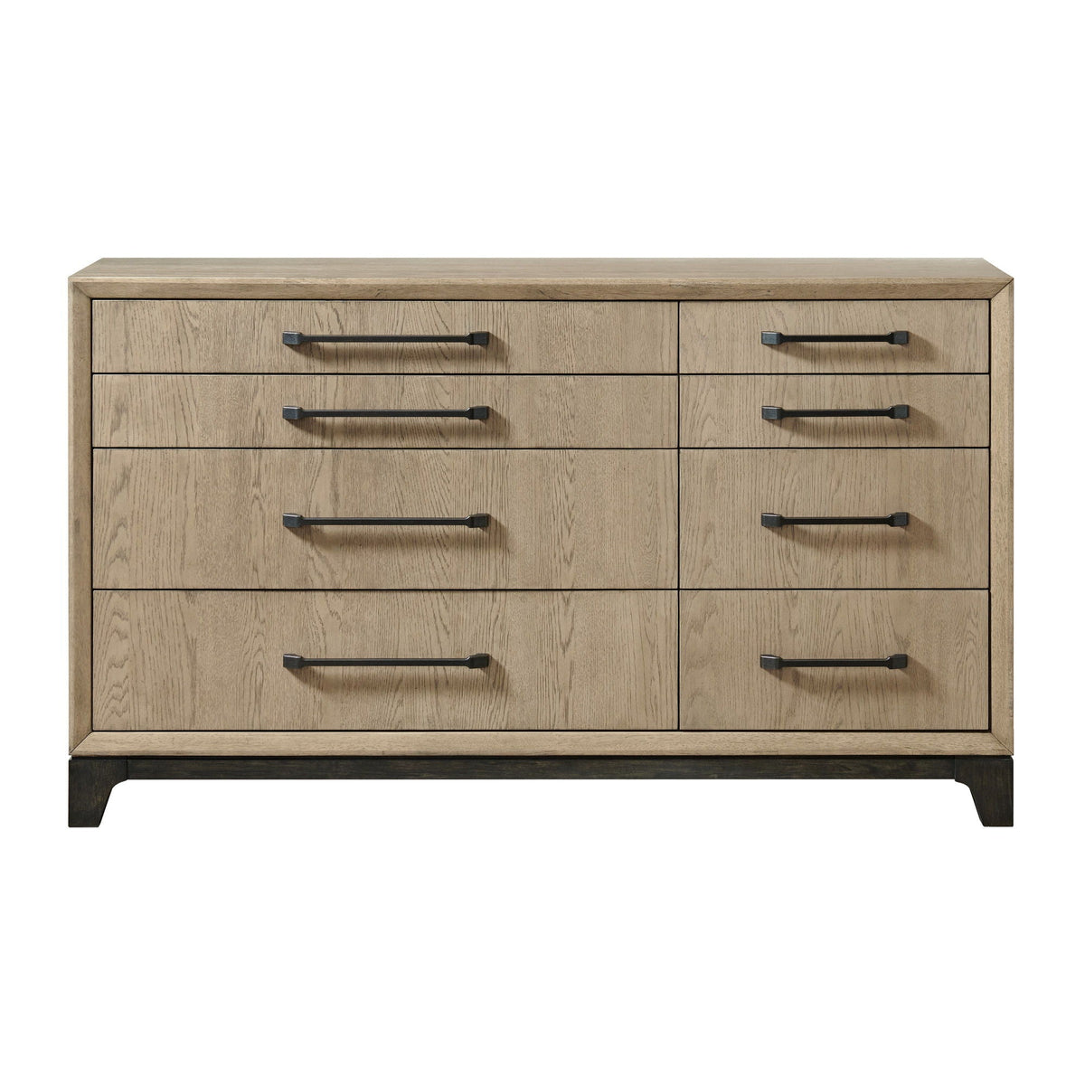 8 Drawer Dresser with Metal Pulls - Brown