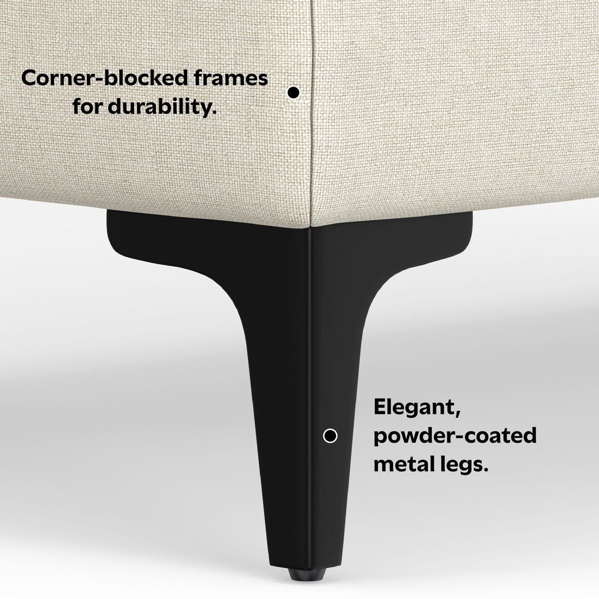 Versatile Mid Century Ottoman with Eco-Friendly Upholstery - Beige or Dark Gray