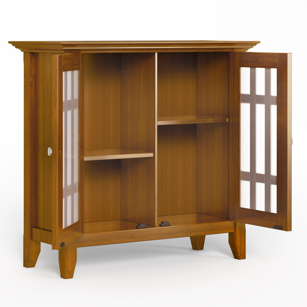Storage Media Cabinet with Adjustable Shelves - Dark Brown, Light Brown, Dark Gray