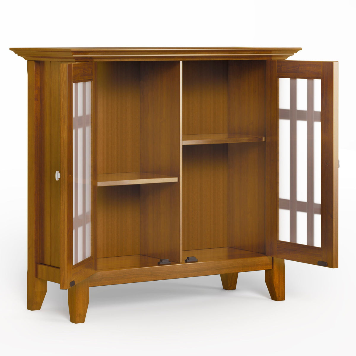 Storage Media Cabinet with Adjustable Shelves - Dark Brown, Light Brown, Dark Gray